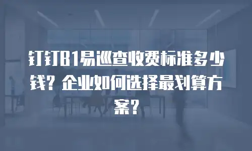 钉钉B1易巡查收费标准多少钱？企业如何选择最划算方案？