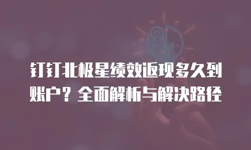 钉钉北极星绩效返现多久到账户？全面解析与解决路径