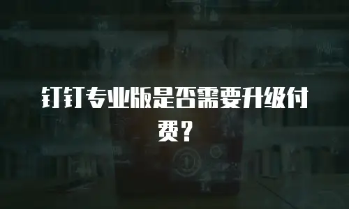 钉钉专业版是否需要升级付费？