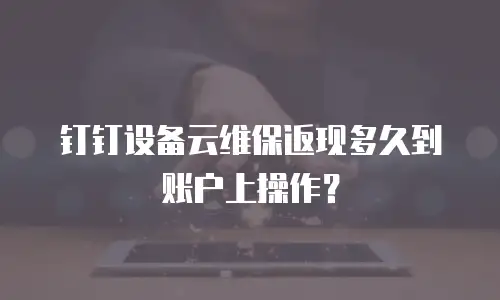 钉钉设备云维保返现多久到账户上操作？