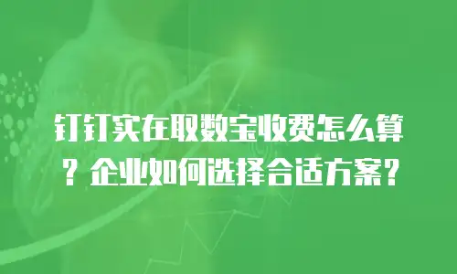 钉钉实在取数宝收费怎么算？企业如何选择合适方案？