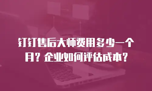 钉钉售后大师费用多少一个月？企业如何评估成本？