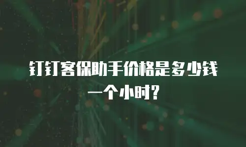 钉钉客保助手价格是多少钱一个小时？