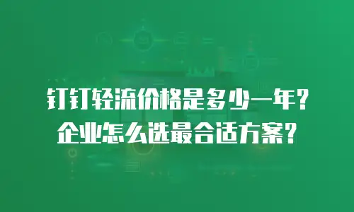 钉钉轻流价格是多少一年？企业怎么选最合适方案？