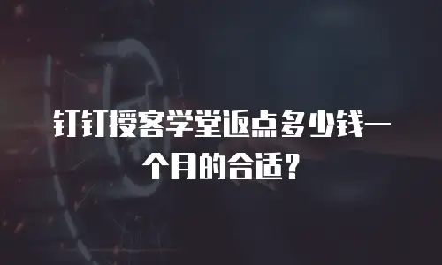 钉钉授客学堂返点多少钱一个月的合适？