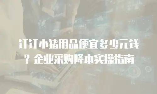 钉钉小猪用品便宜多少元钱？企业采购降本实操指南