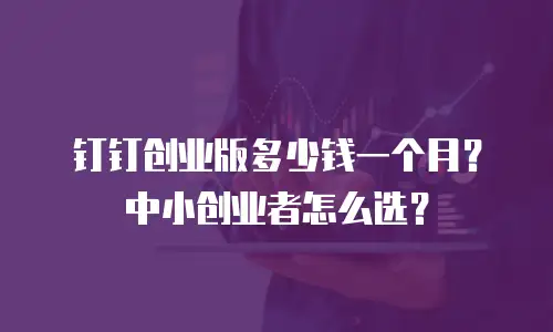 钉钉创业版多少钱一个月？中小创业者怎么选？