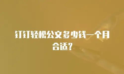 钉钉轻松公文多少钱一个月合适？