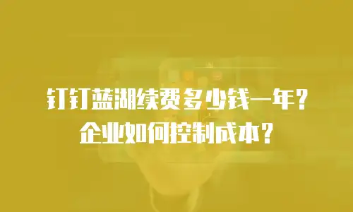 钉钉蓝湖续费多少钱一年？企业如何控制成本？