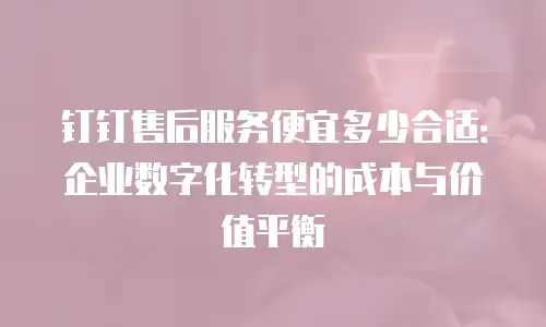 钉钉售后服务便宜多少合适：企业数字化转型的成本与价值平衡