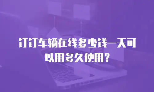 钉钉车辆在线多少钱一天可以用多久使用？