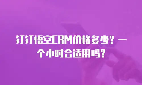 钉钉悟空CRM价格多少？一个小时合适用吗？