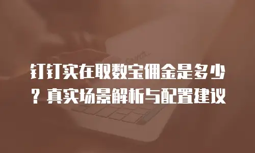 钉钉实在取数宝佣金是多少？真实场景解析与配置建议
