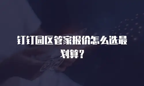 钉钉园区管家报价怎么选最划算？