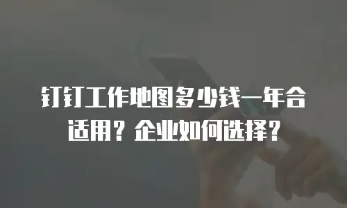 钉钉工作地图多少钱一年合适用？企业如何选择？