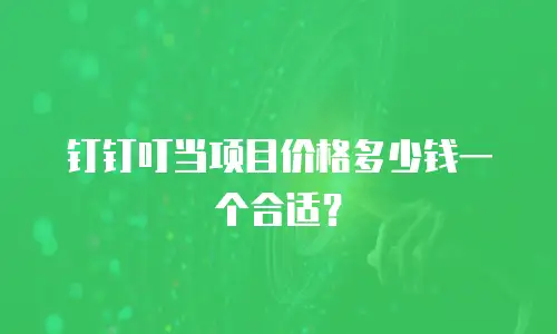 钉钉叮当项目价格多少钱一个合适？
