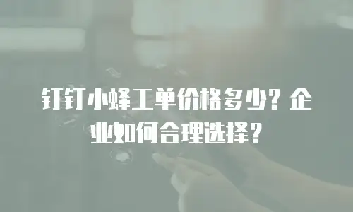 钉钉小蜂工单价格多少？企业如何合理选择？