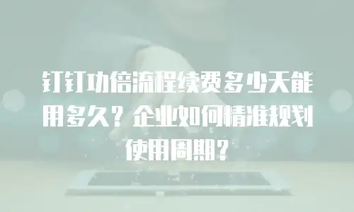 钉钉功倍流程续费多少天能用多久？企业如何精准规划使用周期？