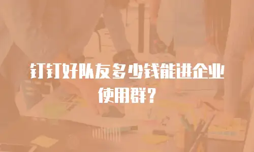 钉钉好队友多少钱能进企业使用群？