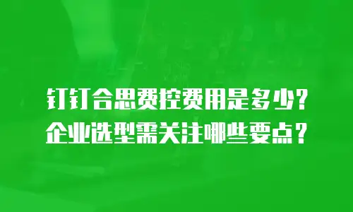 钉钉合思费控费用是多少？企业选型需关注哪些要点？