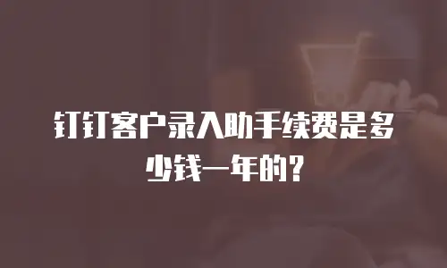 钉钉客户录入助手续费是多少钱一年的？