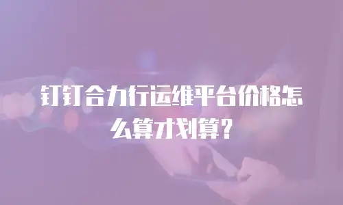 钉钉合力行运维平台价格怎么算才划算？