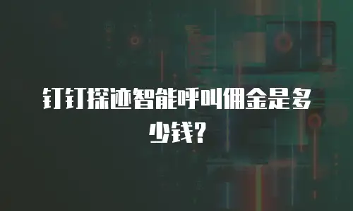 钉钉探迹智能呼叫佣金是多少钱？