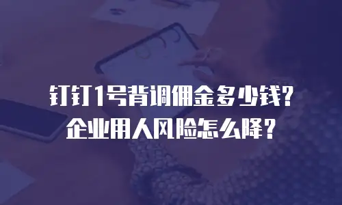 钉钉1号背调佣金多少钱？企业用人风险怎么降？