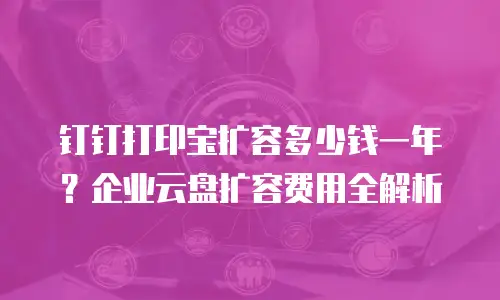 钉钉打印宝扩容多少钱一年？企业云盘扩容费用全解析