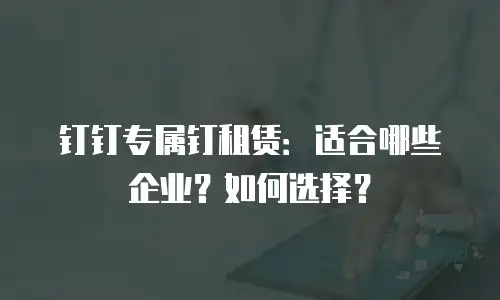 钉钉专属钉租赁：适合哪些企业？如何选择？