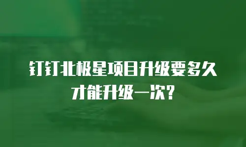 钉钉北极星项目升级要多久才能升级一次？