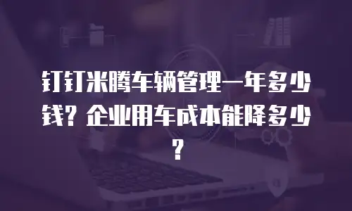 钉钉米腾车辆管理一年多少钱？企业用车成本能降多少？