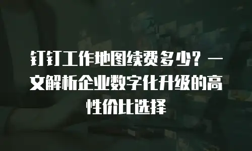 钉钉工作地图续费多少？一文解析企业数字化升级的高性价比选择