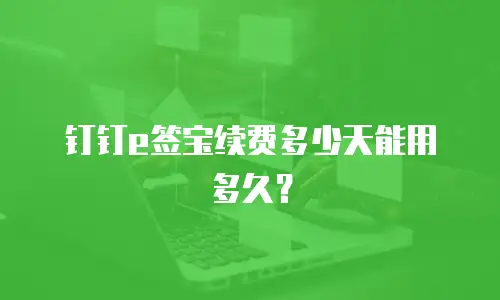钉钉e签宝续费多少天能用多久？