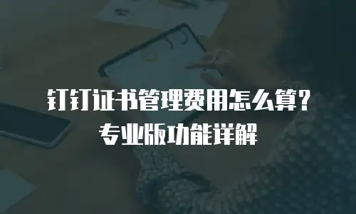 钉钉证书管理费用怎么算？专业版功能详解