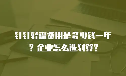 钉钉轻流费用是多少钱一年？企业怎么选划算？