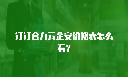 钉钉合力云企安价格表怎么看？