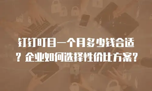钉钉盯目一个月多少钱合适？企业如何选择性价比方案？