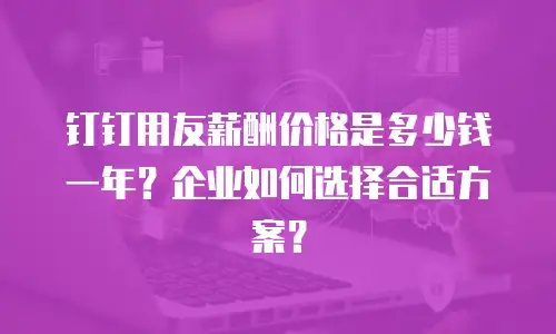 钉钉用友薪酬价格是多少钱一年？企业如何选择合适方案？