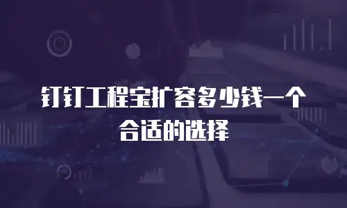 钉钉工程宝扩容多少钱一个合适的选择