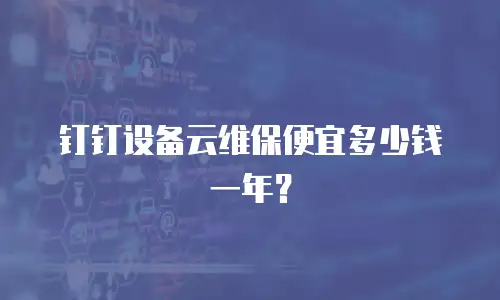 钉钉设备云维保便宜多少钱一年？