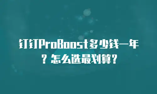 钉钉ProBoost多少钱一年？怎么选最划算？