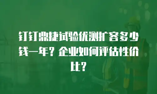 钉钉鼎捷试验优测扩容多少钱一年？企业如何评估性价比？