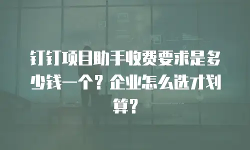钉钉项目助手收费要求是多少钱一个？企业怎么选才划算？