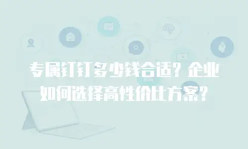 专属钉钉多少钱合适？企业如何选择高性价比方案？