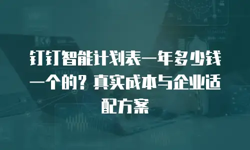 钉钉智能计划表一年多少钱一个的？真实成本与企业适配方案
