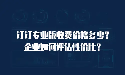 钉钉专业版收费价格多少？企业如何评估性价比？