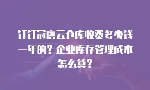钉钉冠唐云仓库收费多少钱一年的？企业库存管理成本怎么算？