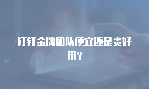 钉钉金牌团队便宜还是贵好用？