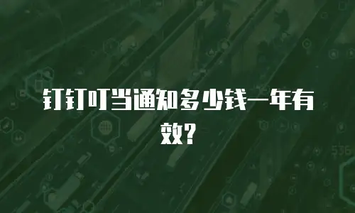 钉钉叮当通知多少钱一年有效？